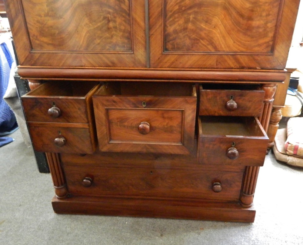 Scottish mahogany linen press View V