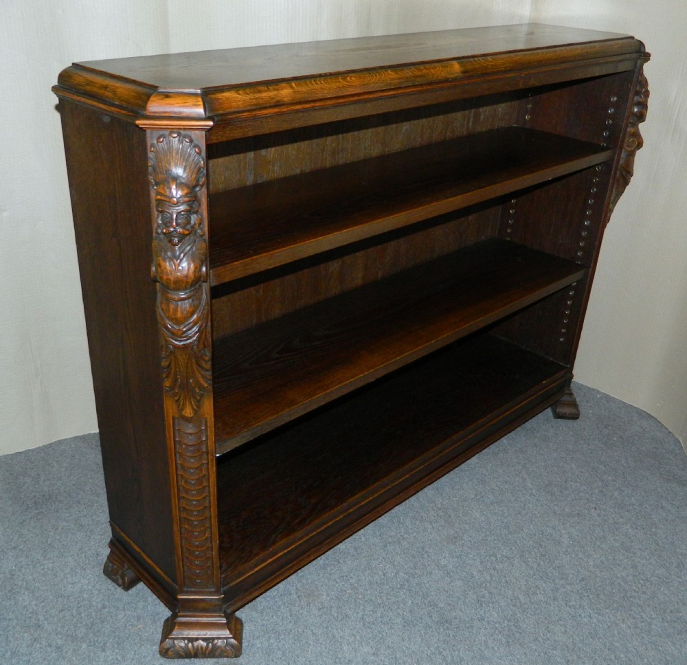 carved oak bookcase