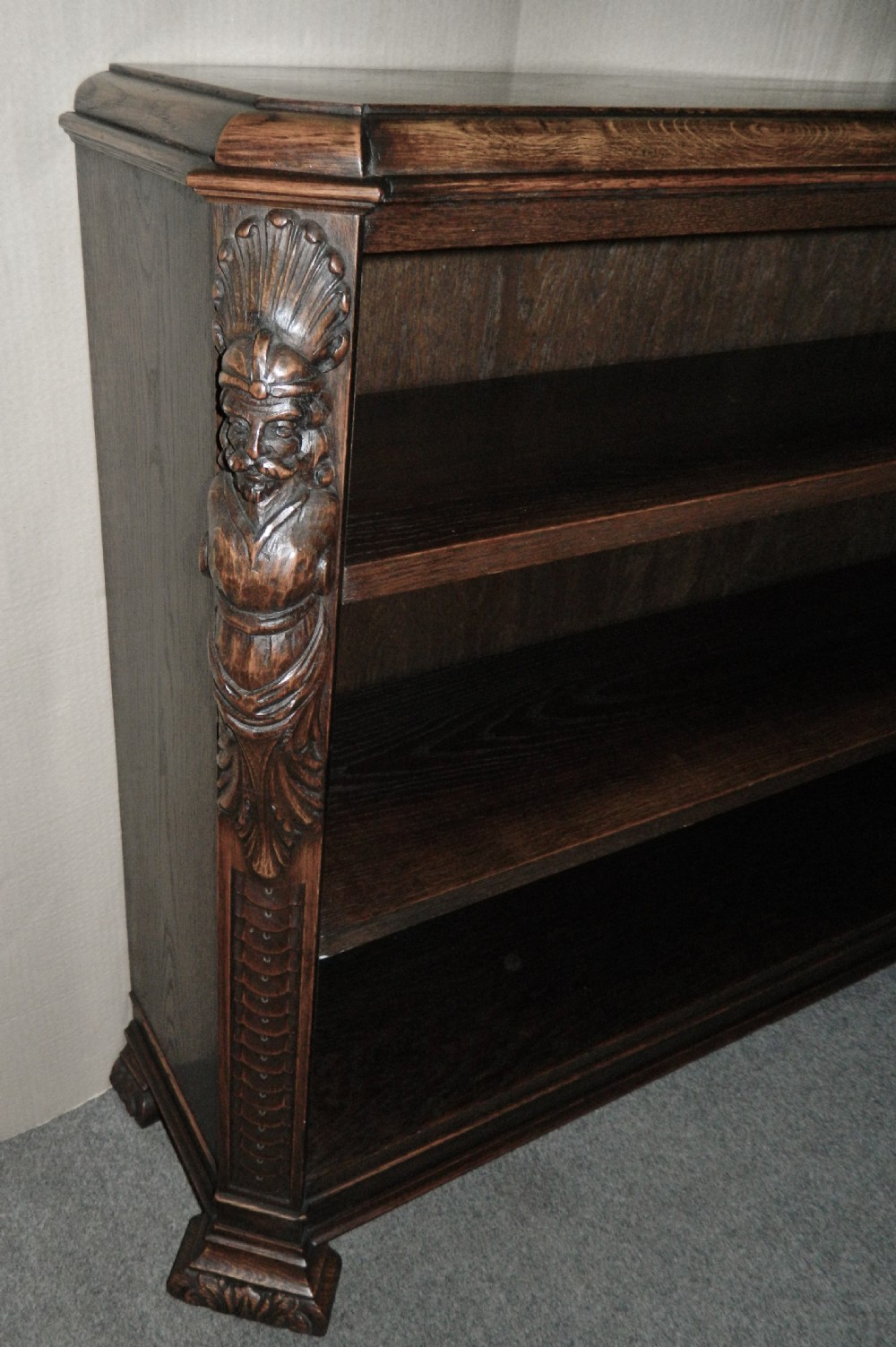 carved oak bookcase View II