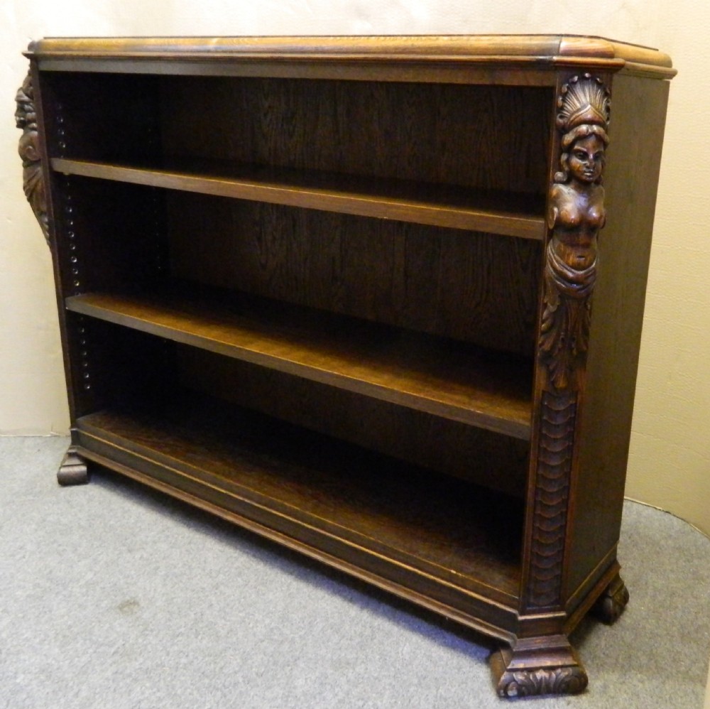 carved oak bookcase View IV