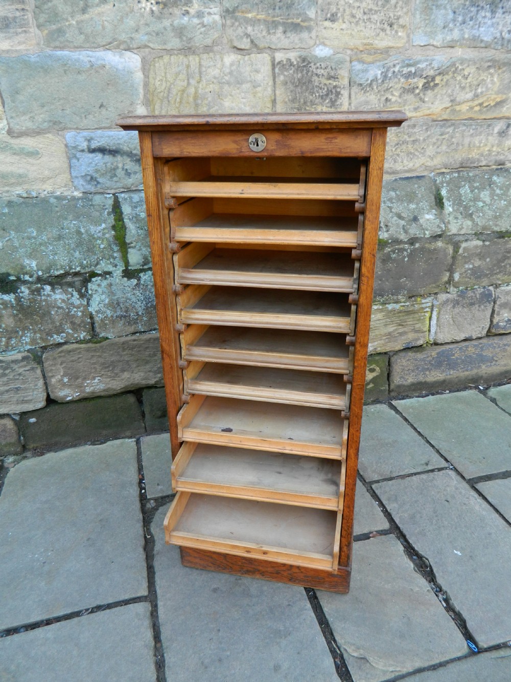 tall oak filing cabinet View II