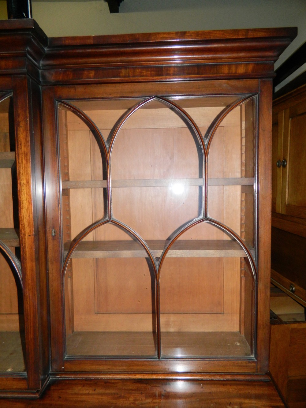 mahogany breakfront library bookcase View V