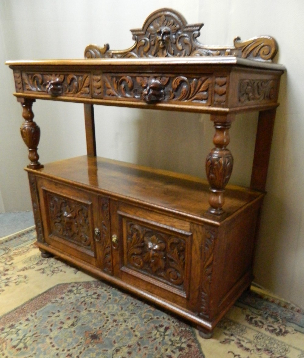 carved oak buffet View II