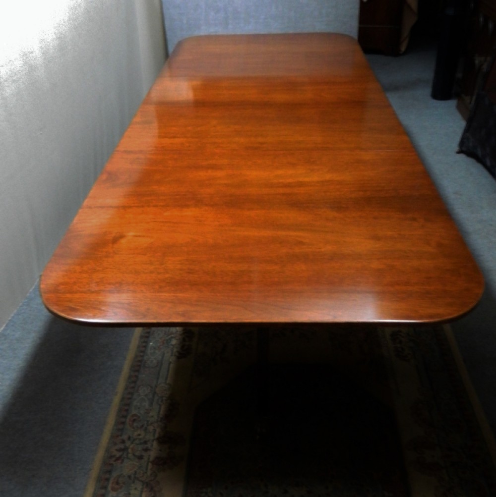 large 11'  mahogany triple pillar dining table View II