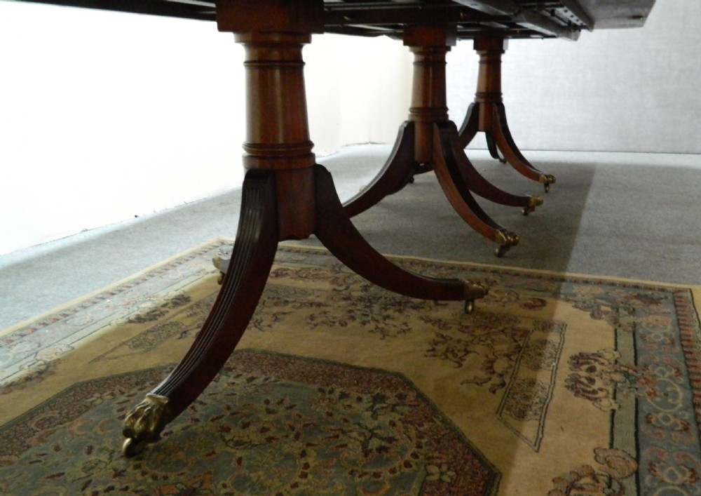 large 11'  mahogany triple pillar dining table View III