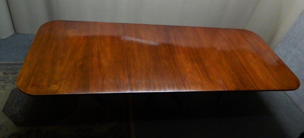 large 11'  mahogany triple pillar dining table View IV