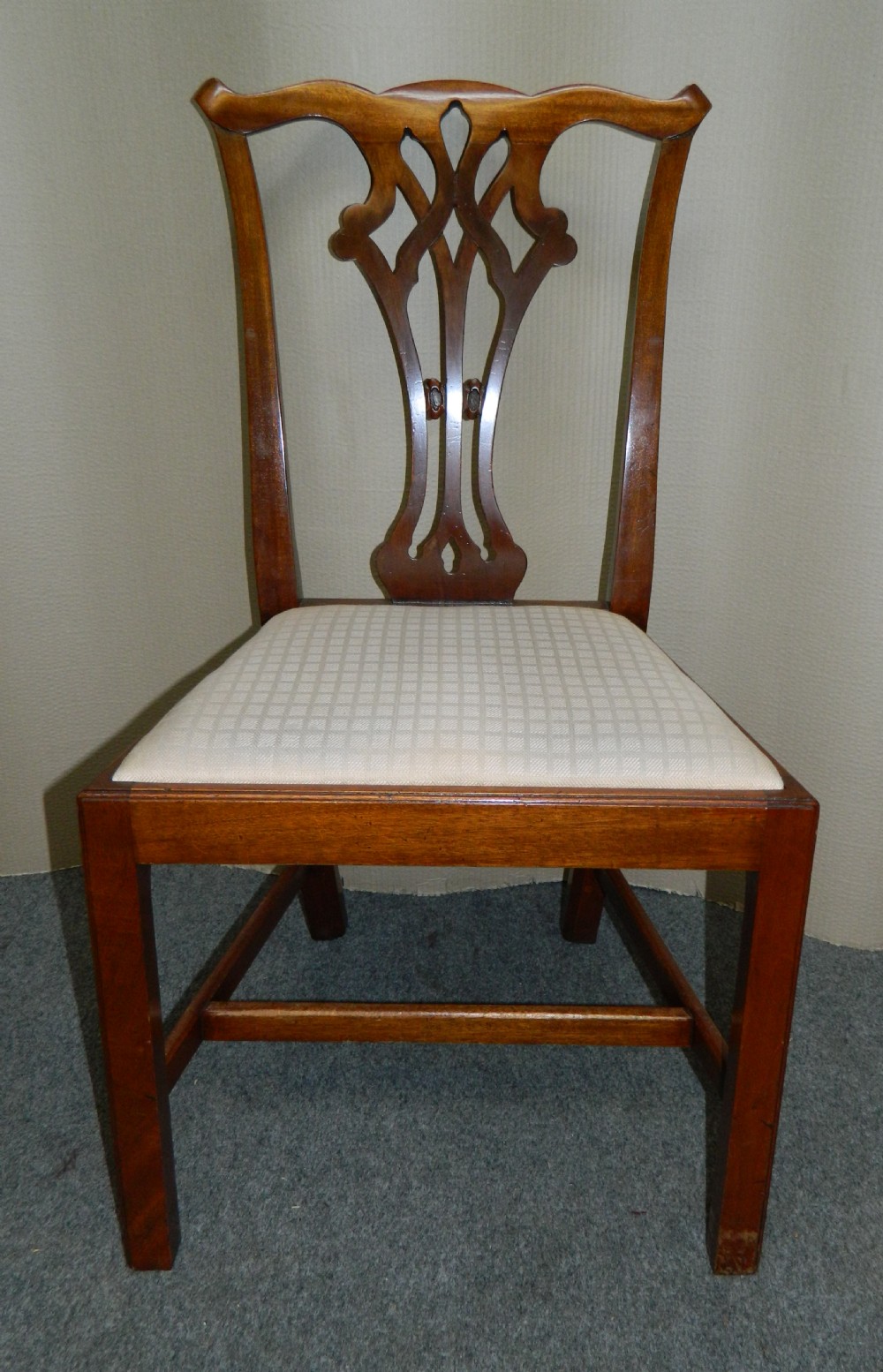 good quality set of 12 mahogany dining chairs View II