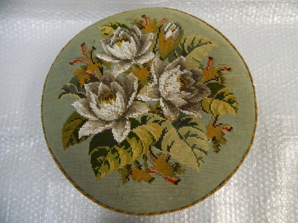 pair of large beadwork footstools View III
