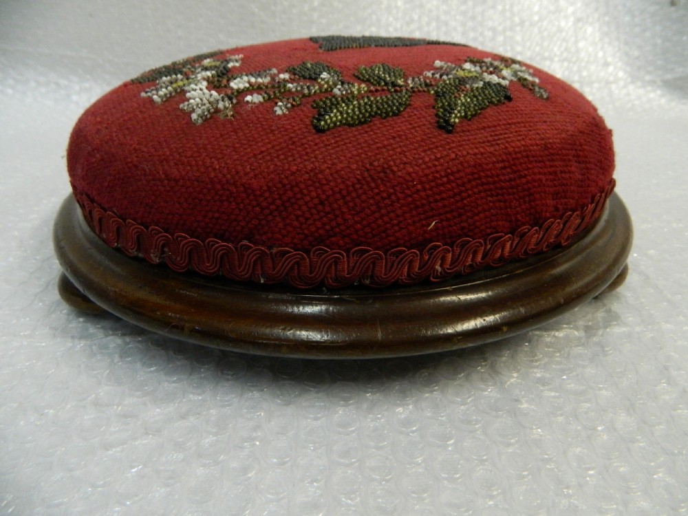Beadwork footstool View II
