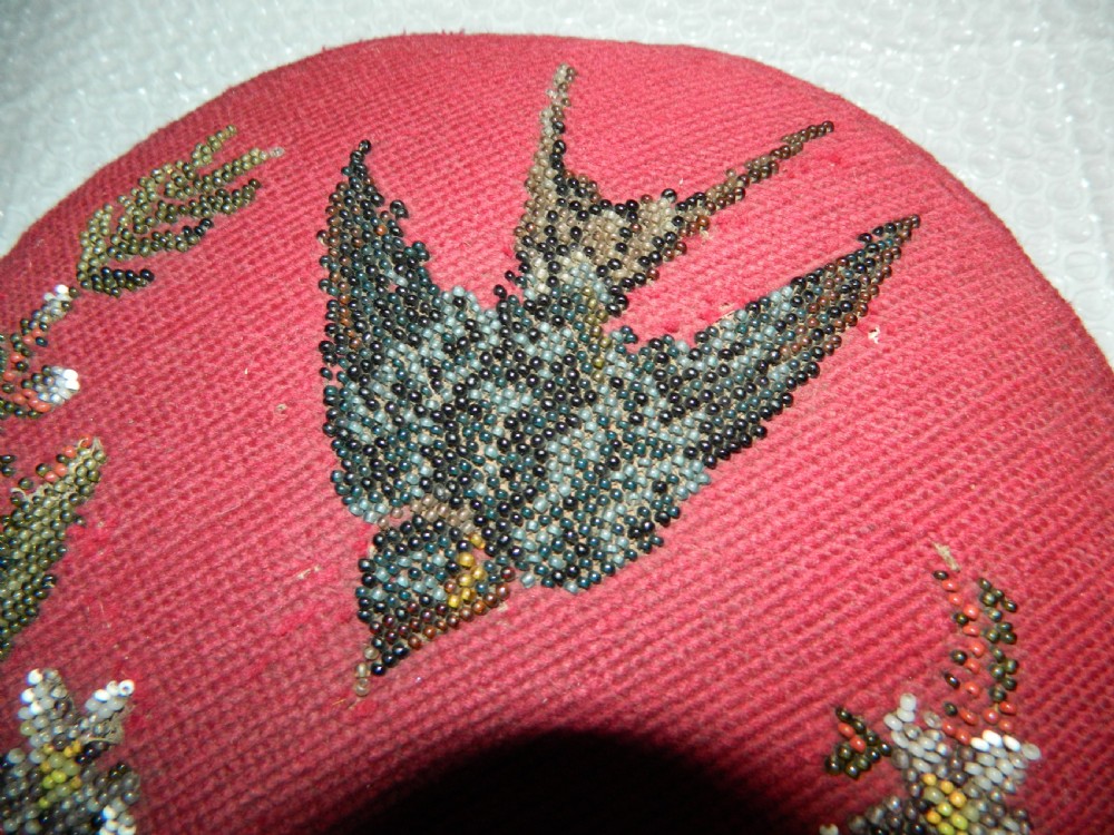 Beadwork footstool View IV