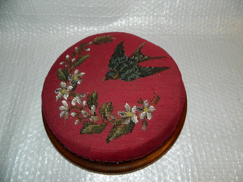 Beadwork footstool View V