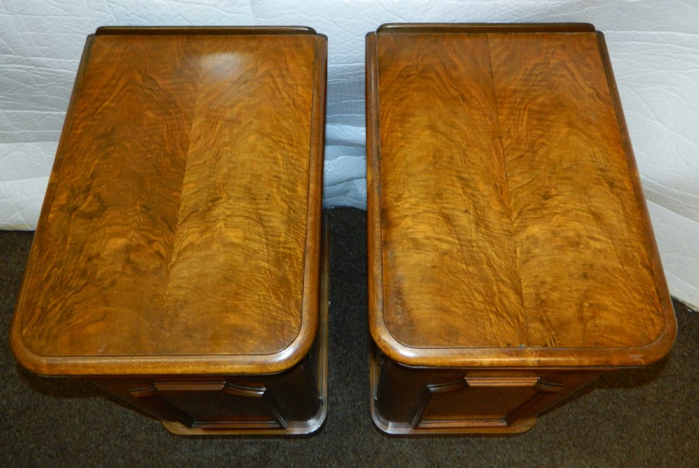 pair of Victorian walnut bedside cabinets View V