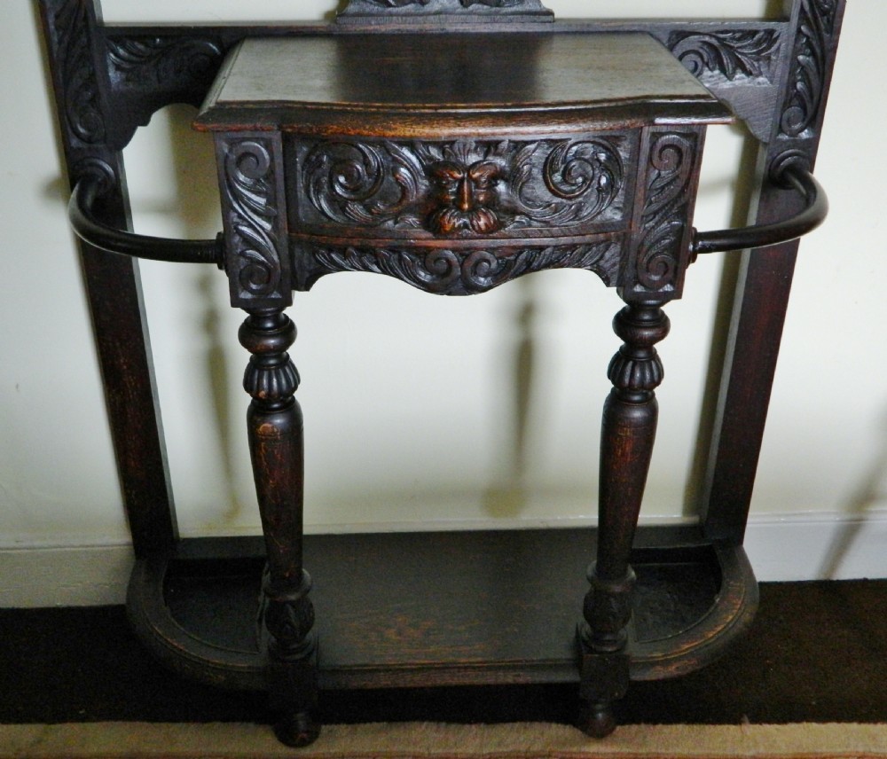 carved oak hall stand View II
