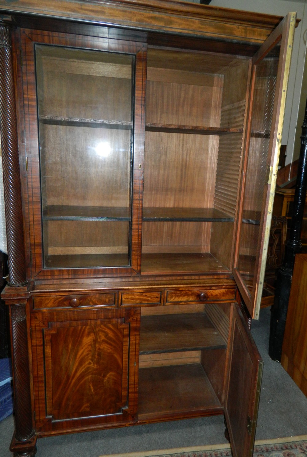 Regency mahogany bookcase View IX