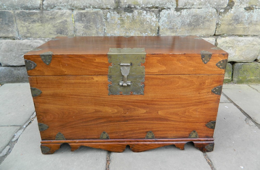 Oriental brass bound trunk