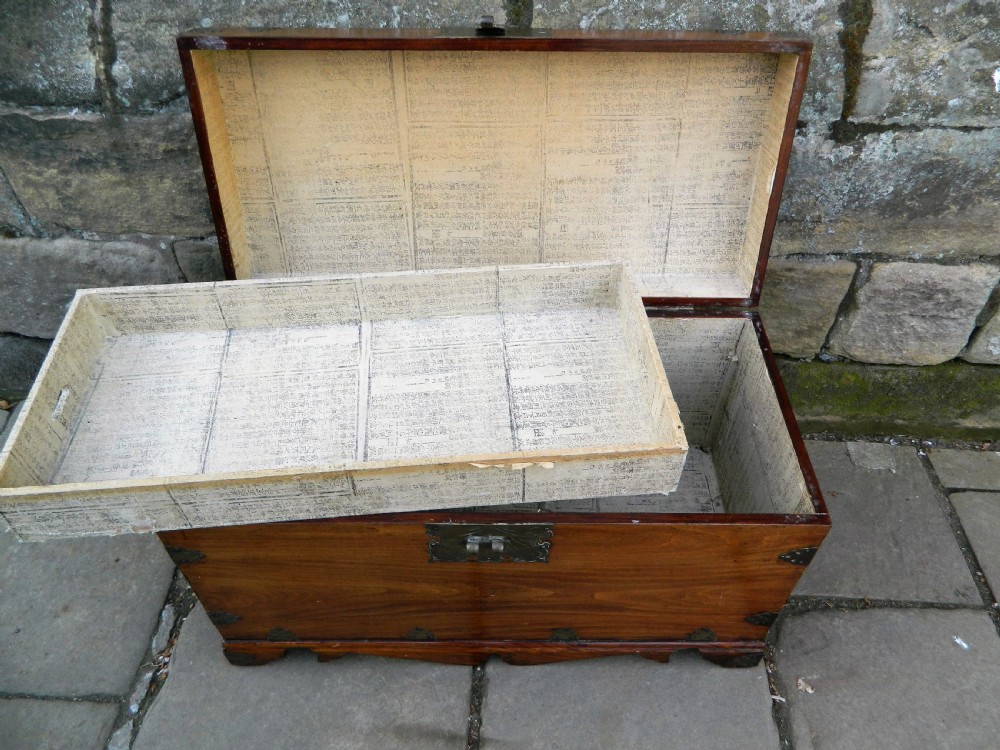 Oriental brass bound trunk View V