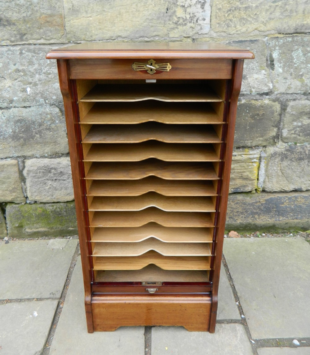 mahogany tambour front filing cabinet View II