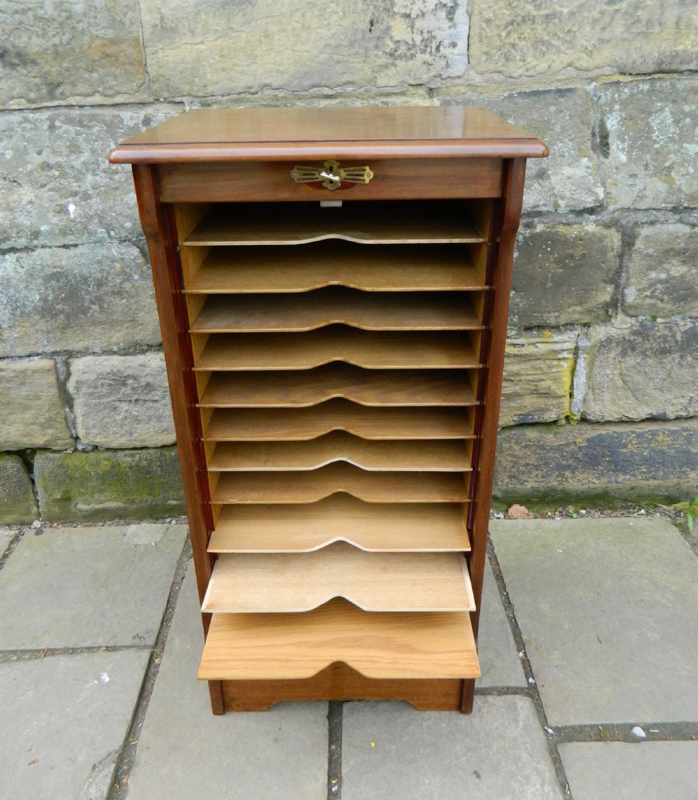 mahogany tambour front filing cabinet View III