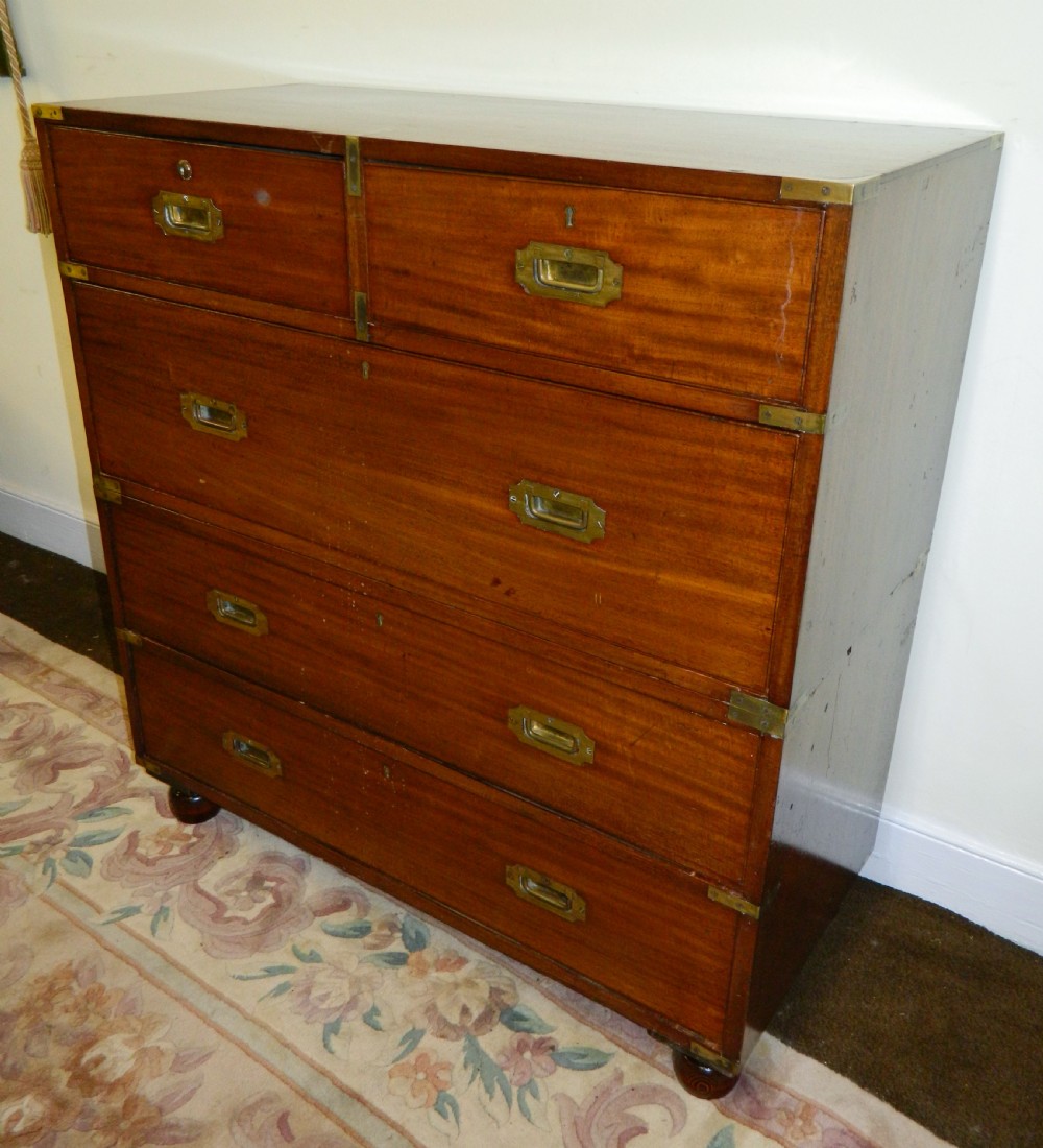 Teak military campaign chest of drawers View IV