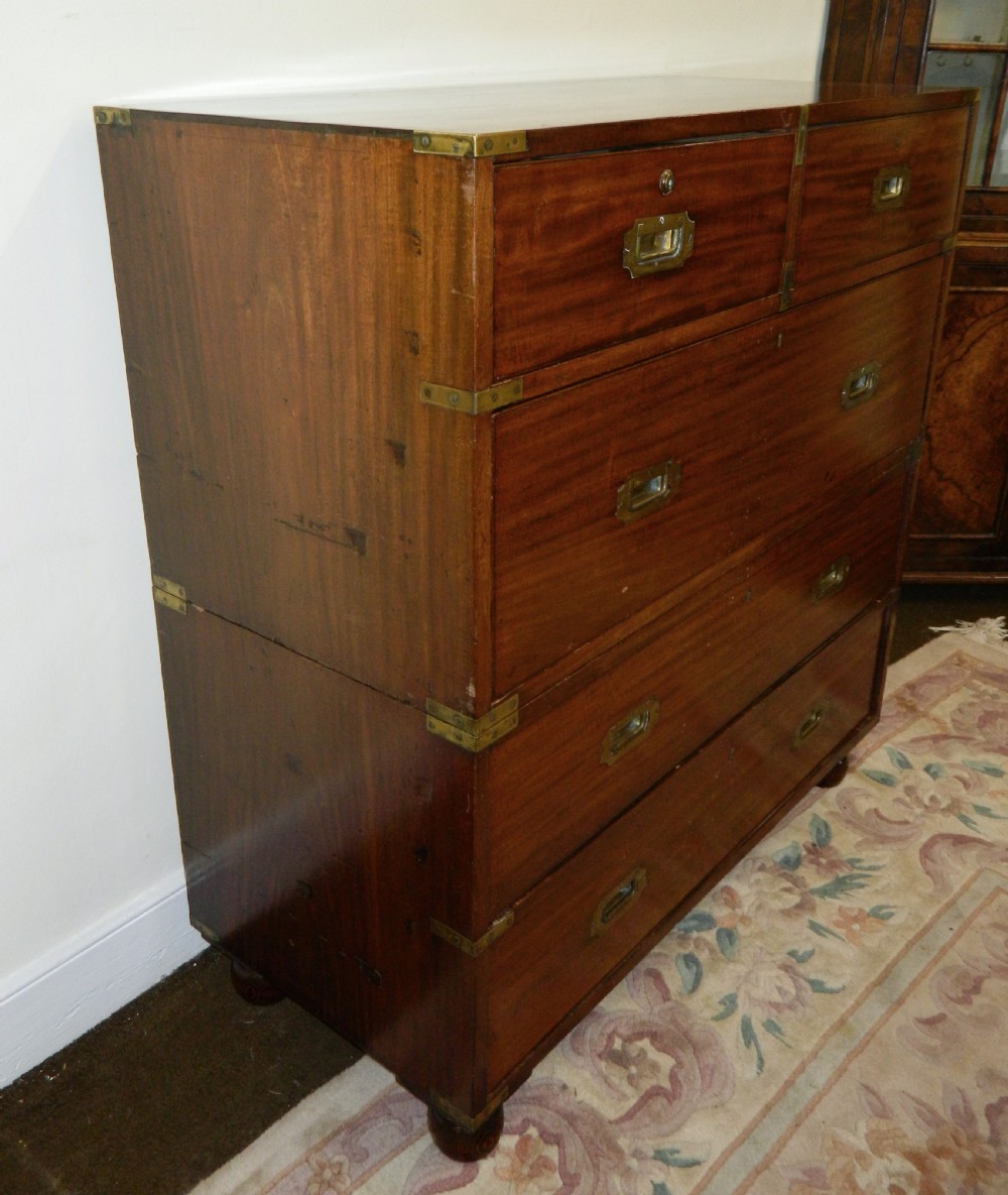 Teak military campaign chest of drawers View V