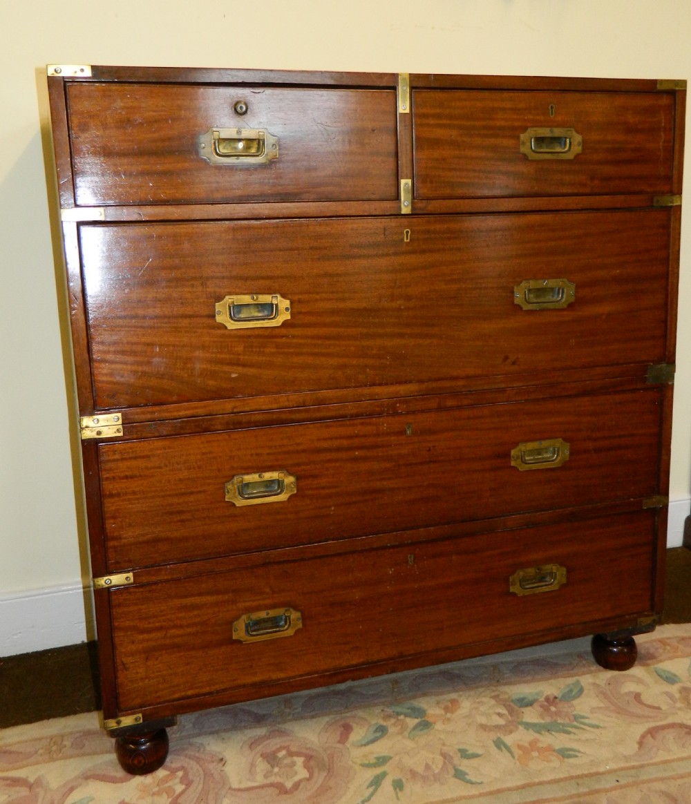 Teak military campaign chest of drawers View VI
