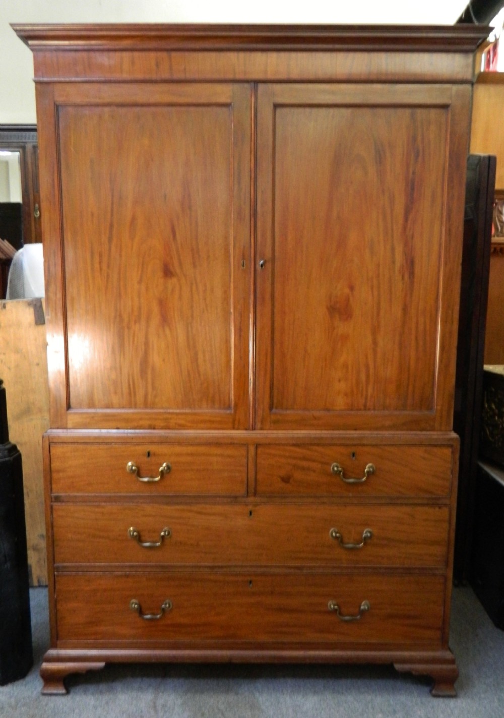 Georgian mahogany linen press View V