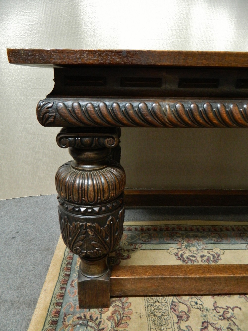 large oak refectory table View III
