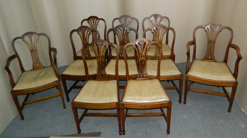 set of 10 mahogany dining chairs View VIII