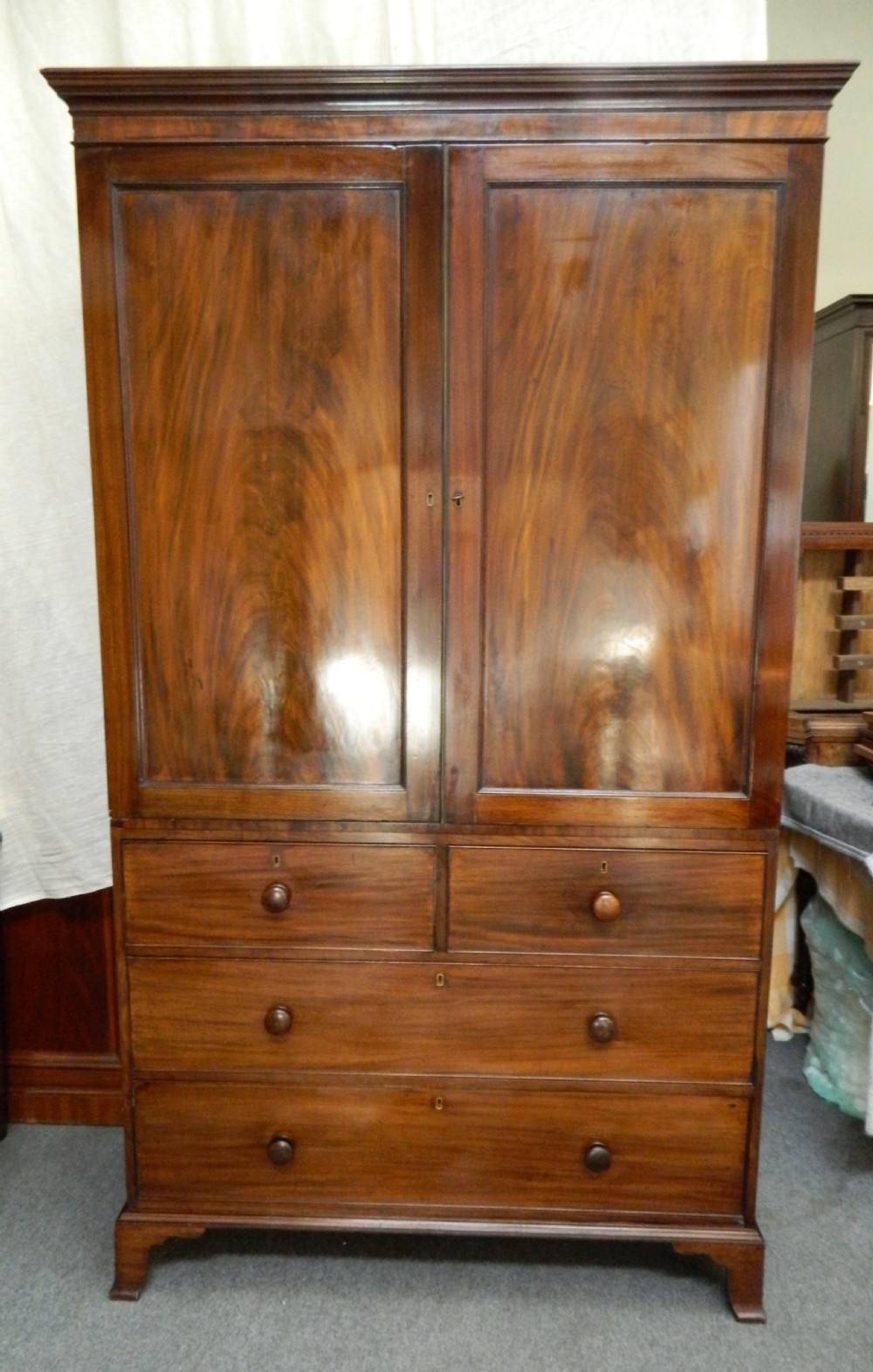 Georgian mahogany linen press