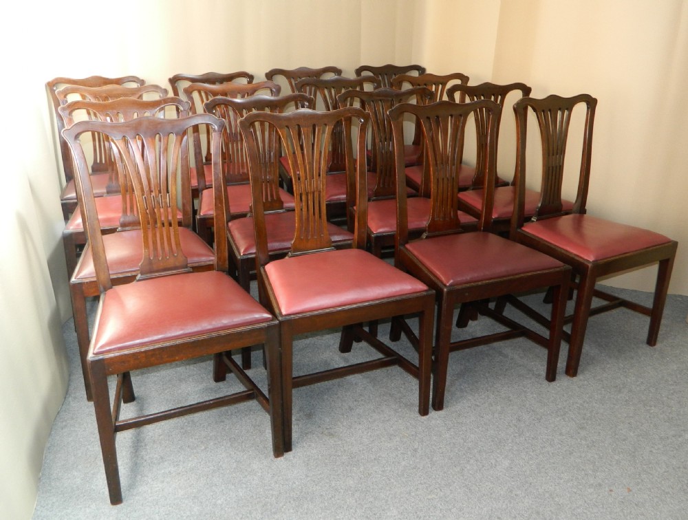 set of 16 mahogany dining chairs View VII