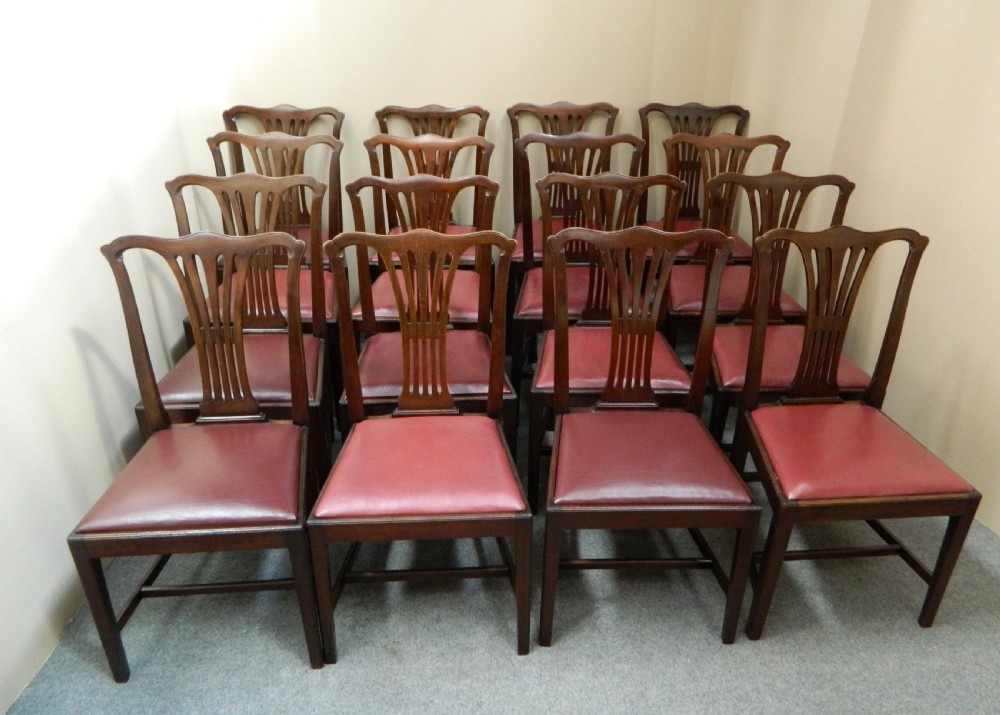 set of 16 mahogany dining chairs View VIII