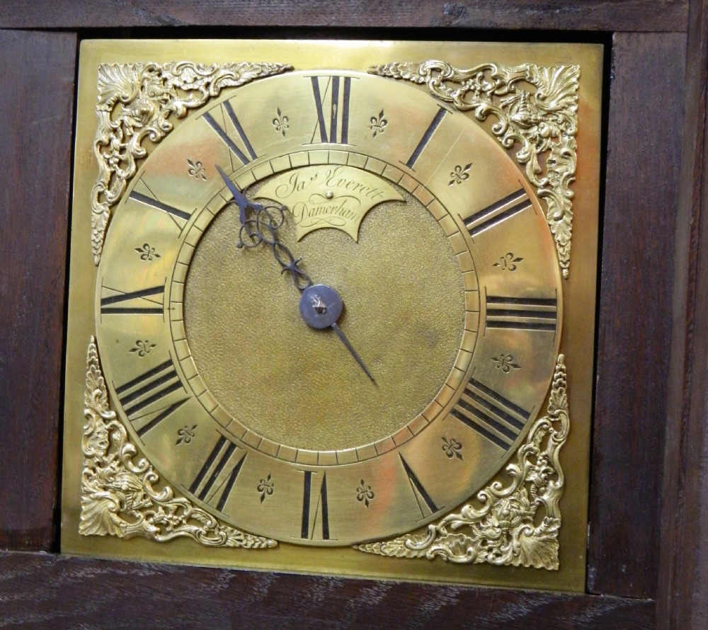 small oak single pointer longcase clock View III