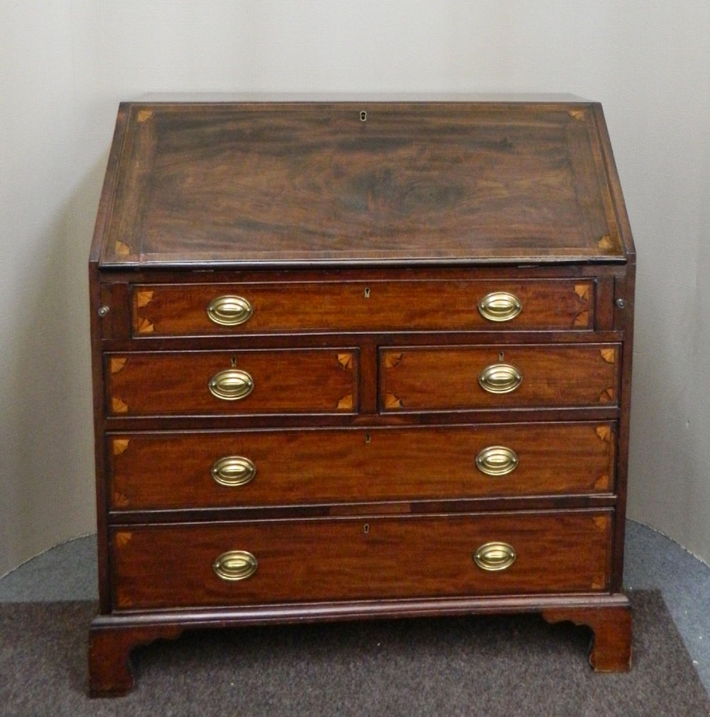 Georgian inlaid mahogany bureau