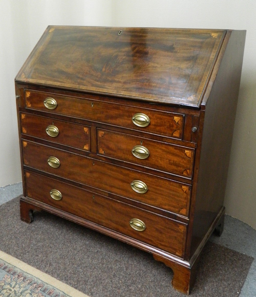 Georgian inlaid mahogany bureau View III