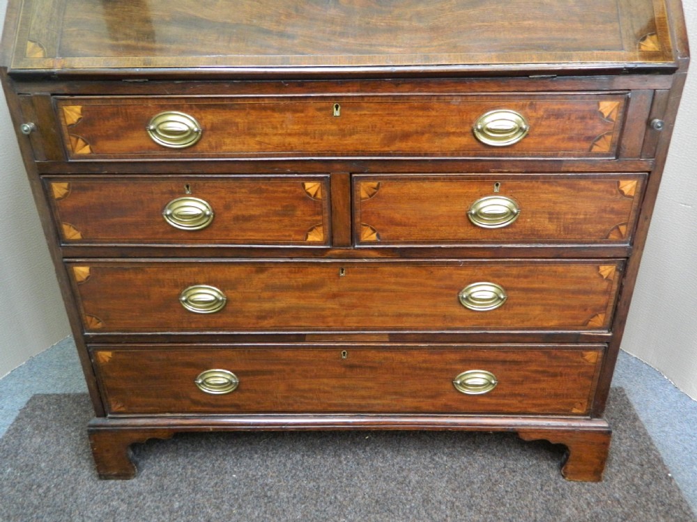 Georgian inlaid mahogany bureau View IV