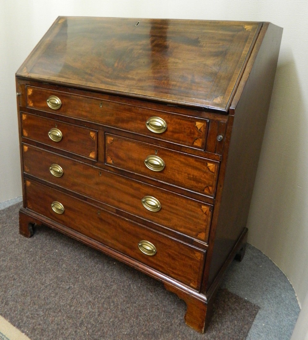 Georgian inlaid mahogany bureau View VI