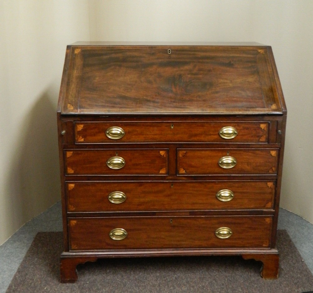 Georgian inlaid mahogany bureau View VII