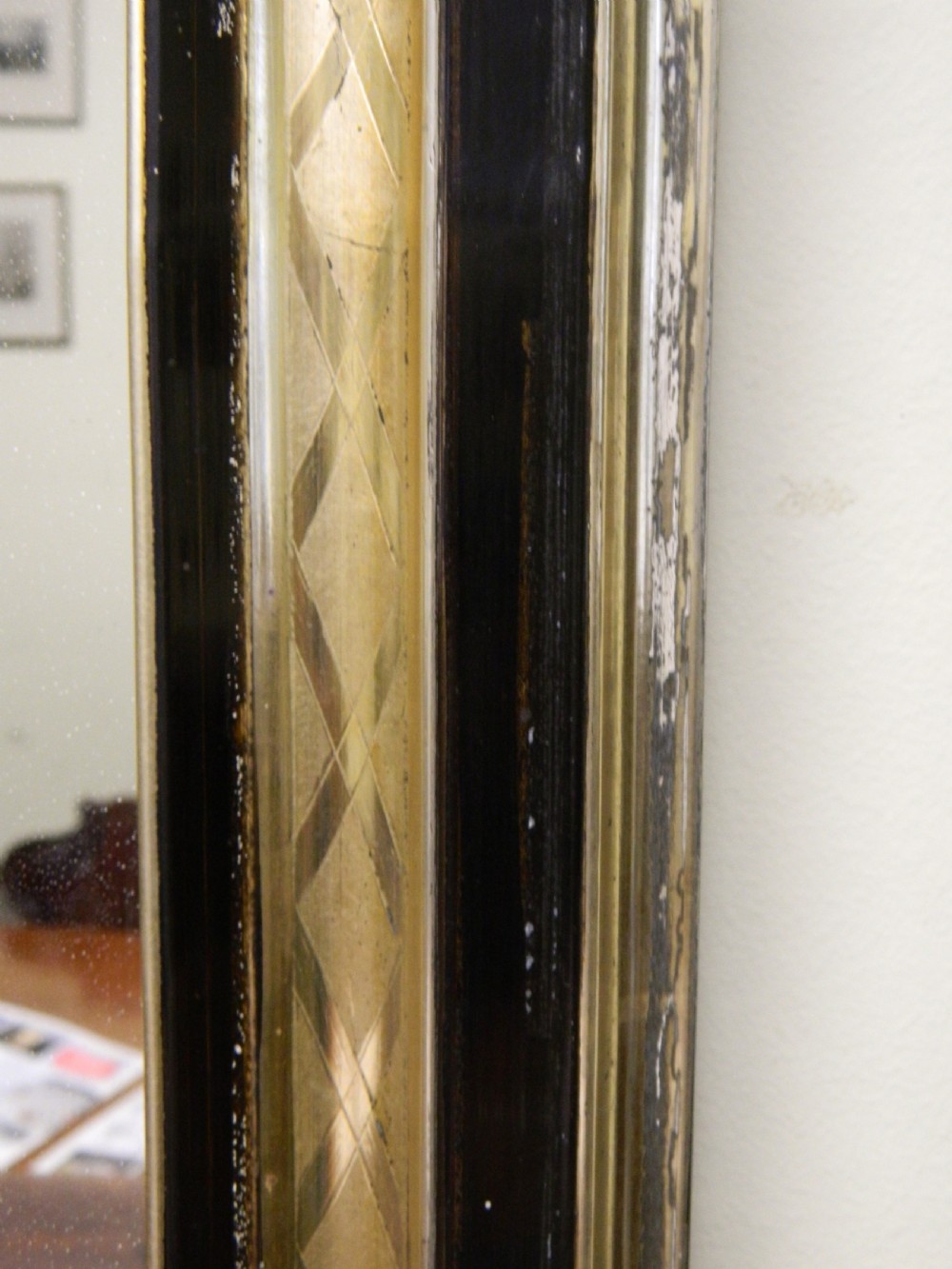 gilt & black lacquer overmantel mirror View II