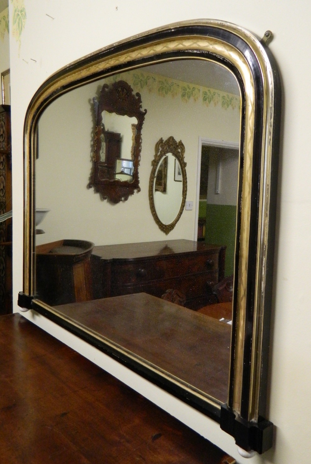 gilt & black lacquer overmantel mirror View IV