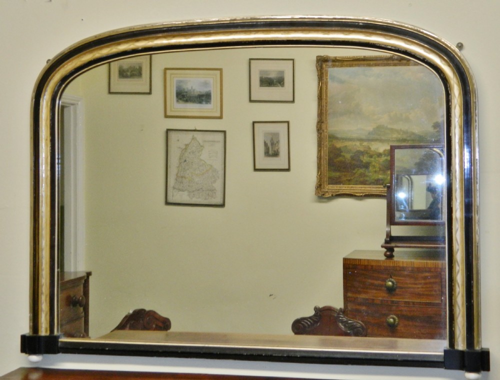 gilt & black lacquer overmantel mirror View VI