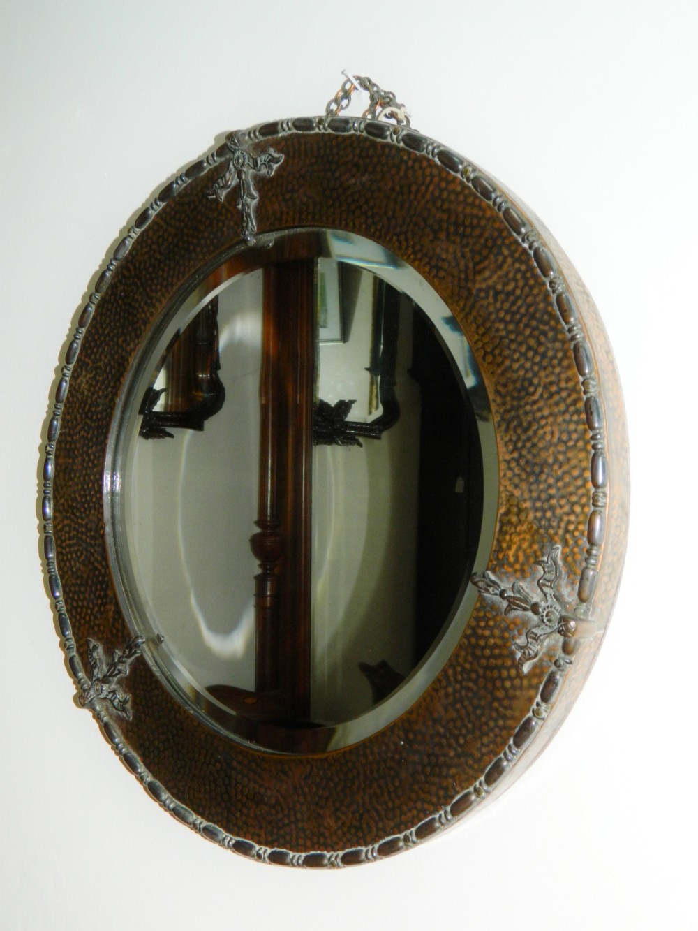 Arts & Crafts copper wall mirror View III