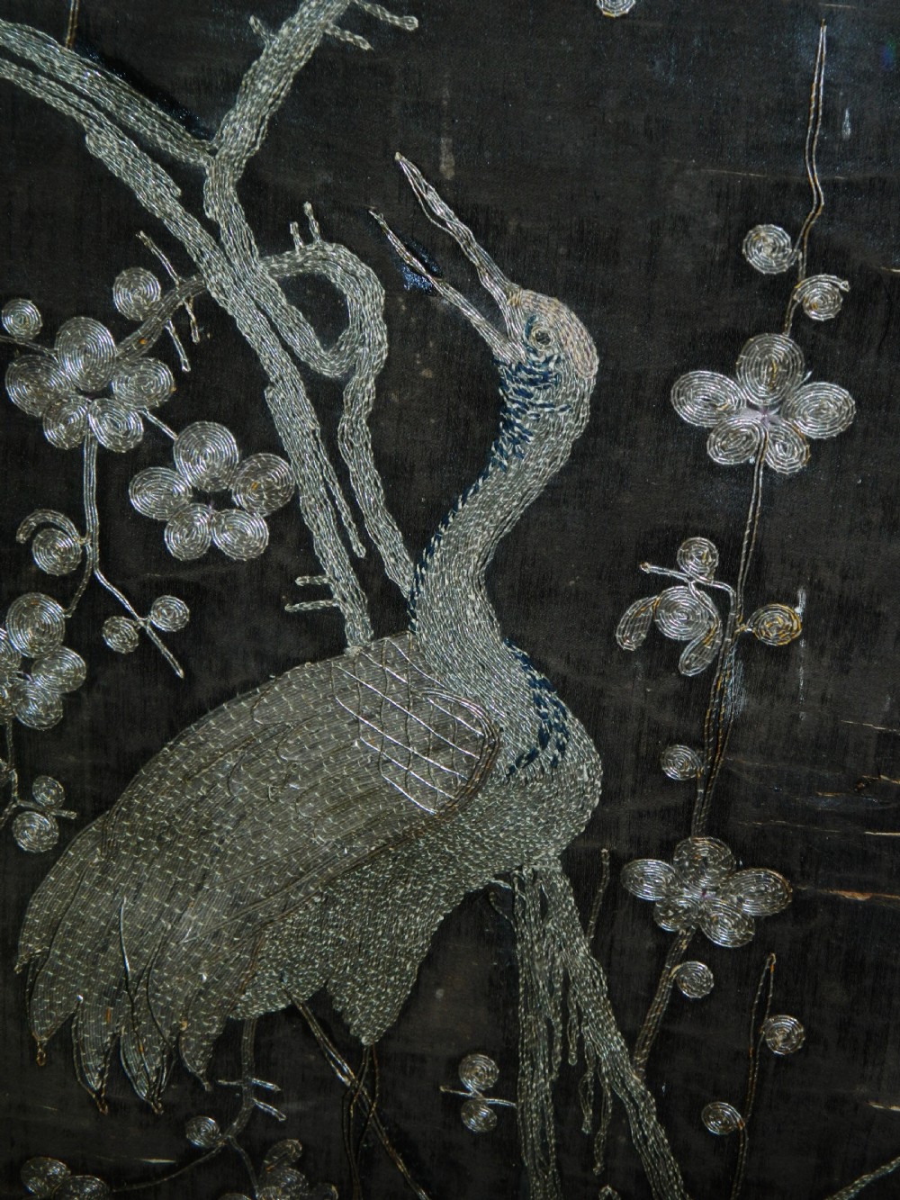 large Japanese embroidered panel View III