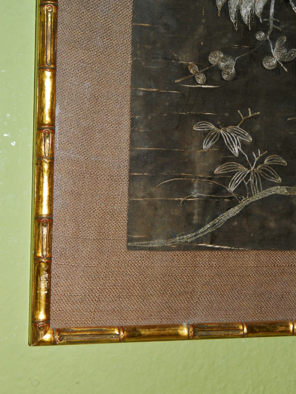 large Japanese embroidered panel View VII