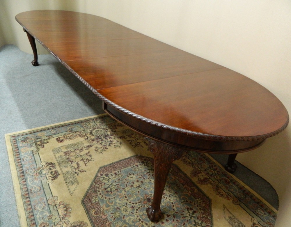 large 12' mahogany extending dining table