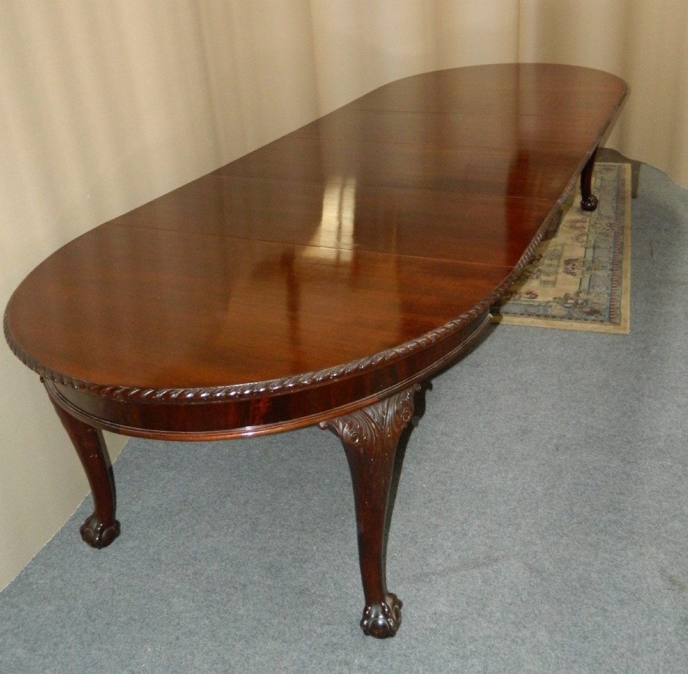 large 12' mahogany extending dining table View II
