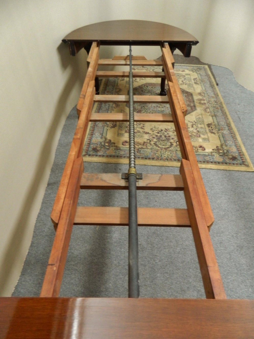large 12' mahogany extending dining table View VII