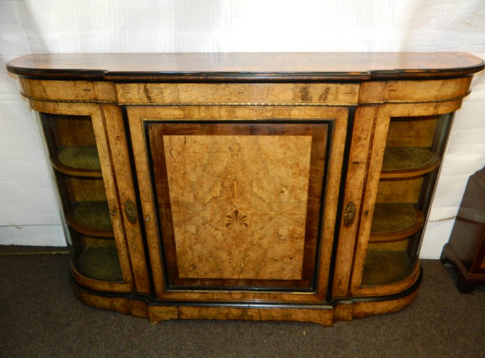 inlaid walnut credenza