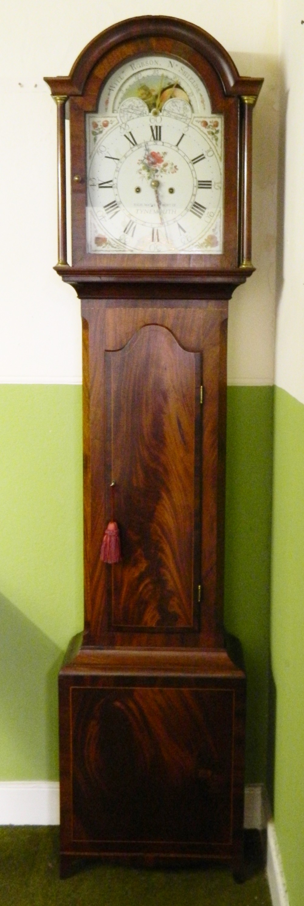 mahogany 8 day longcase tidal clock