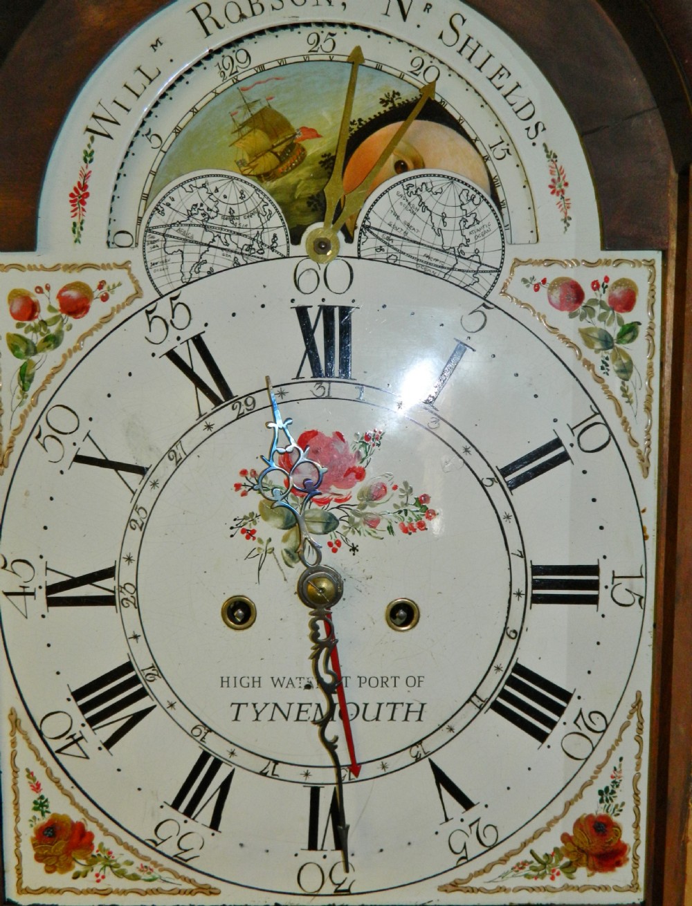 mahogany 8 day longcase tidal clock View IV