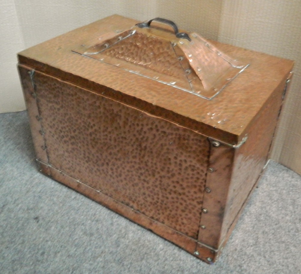 Arts & Crafts copper coal box View IV
